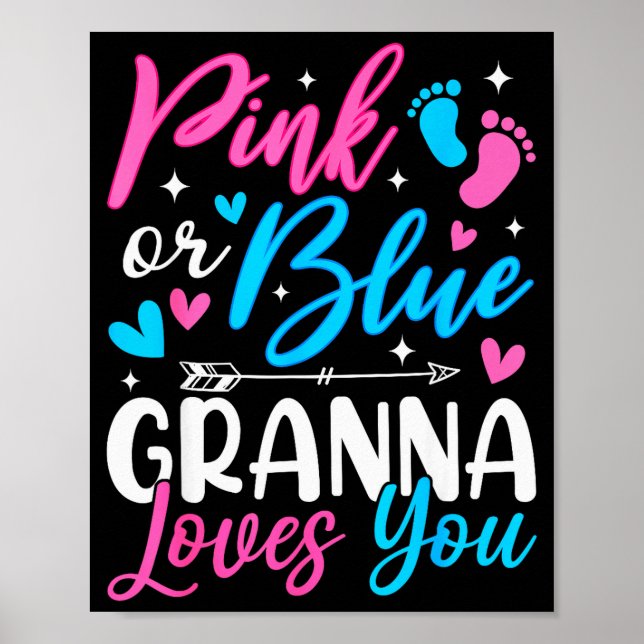 Póster Nk Or Blue Gr Loves You Gender Reveal Baby  (Frente)