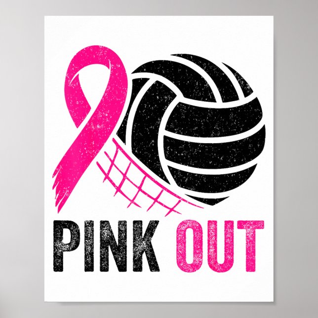 Póster Nk Out Volleyball Breast Cancer Awareness Nk Ribbo (Frente)