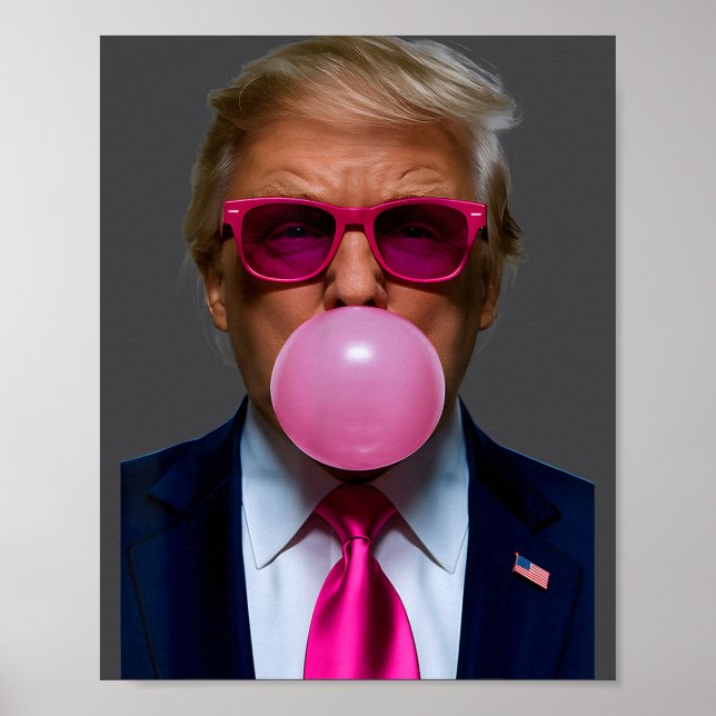 Póster Nk Sungles Funny Donald Trump Nk Bubble Gum 2024  (Frente)