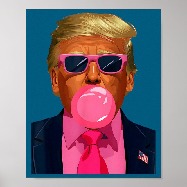 Póster Nk Sungles Trump Bubble Gum 2024 Vote President Fu (Frente)