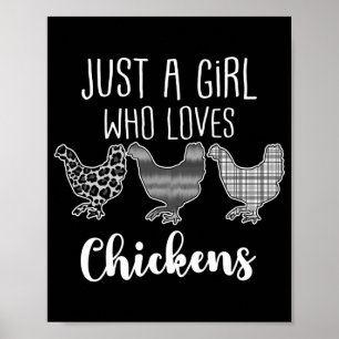 Póster No 2/2, sólo un Chica que ama a las gallinas, grac