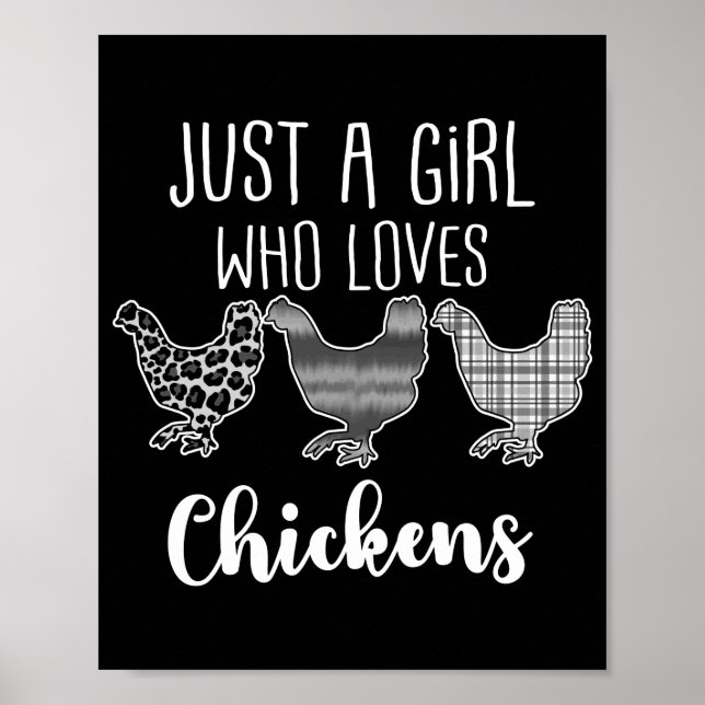 Póster No 2/2, sólo un Chica que ama a las gallinas, grac (Frente)