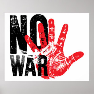 Póster ¡NO A LA GUERRA! diseño radical para tiempos radic