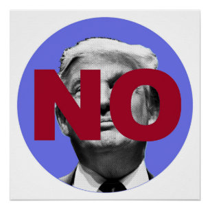 Póster No a Trump (morado y rojo)