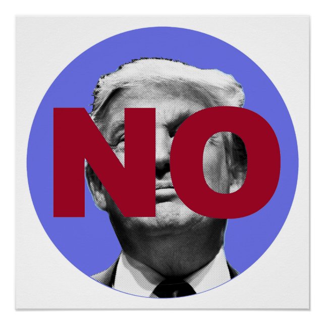 Póster No a Trump (morado y rojo) (Anverso)