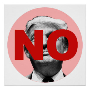 Póster No a Trump (rosa y rojo)
