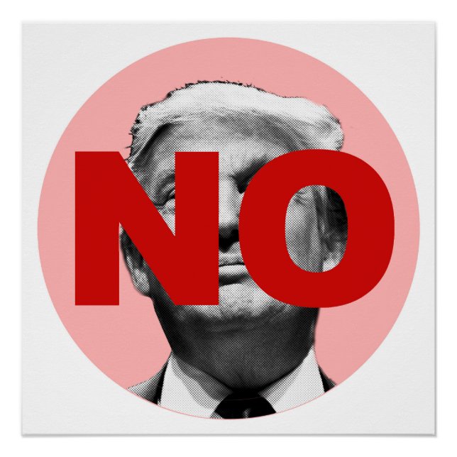 Póster No a Trump (rosa y rojo) (Anverso)