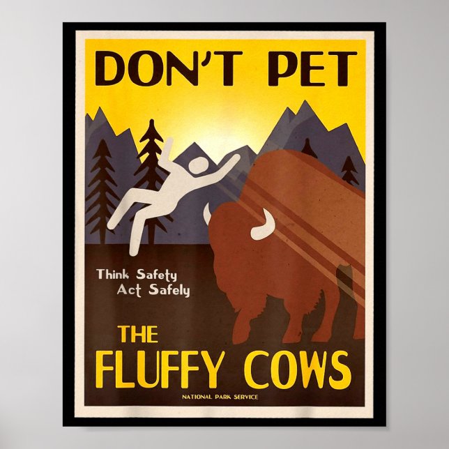 Póster No acaricies a las vacas esponjosas (Frente)