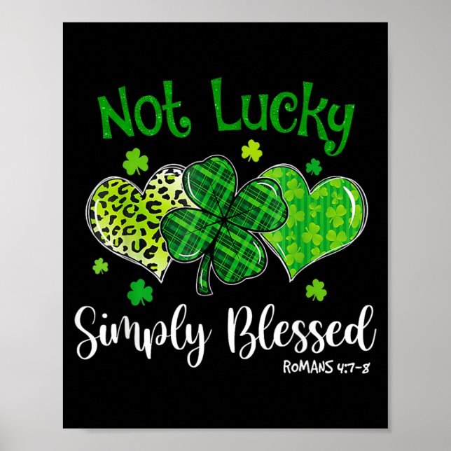 Póster No Afortunado Simplemente Bendecido Shamrock Crist (Frente)