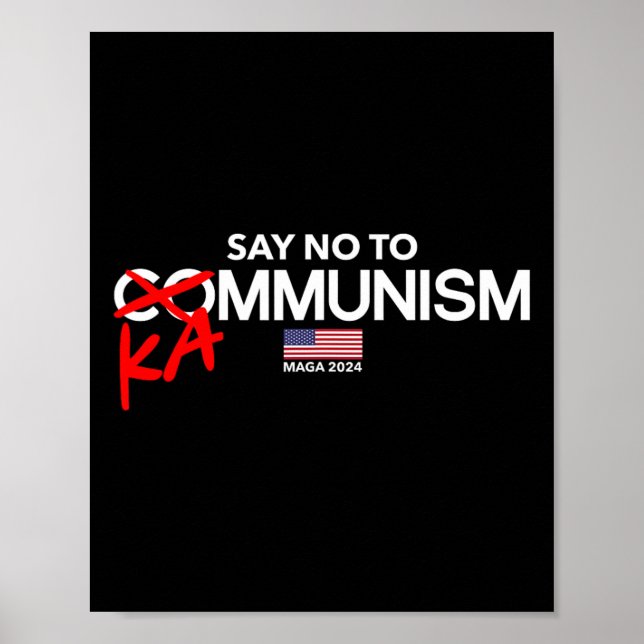 Póster No al comunismo en las elecciones de 2024 (Frente)