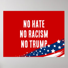 Póster No al odio no al racismo no a Trump