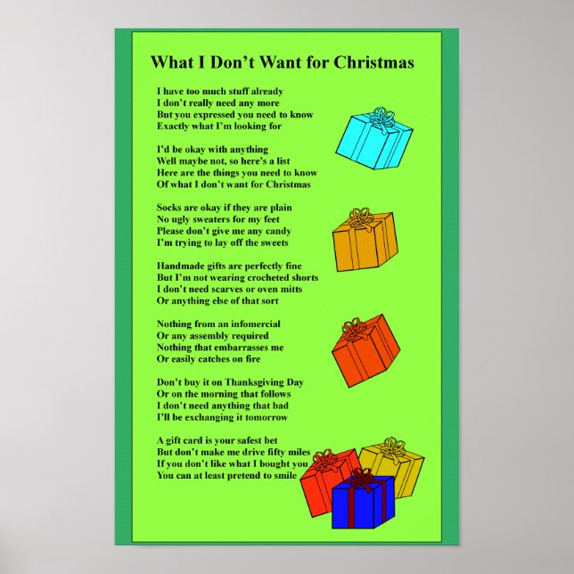 Póster No al poema de los Navidades (Frente)