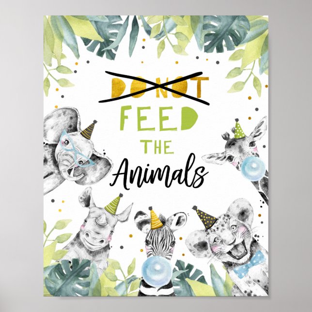 Póster No alimentar a los animales Rótulo de animales Fie (Frente)