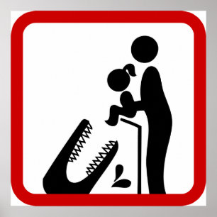 Póster No Alimente A La Hija Para El Letrero Del Zoológic