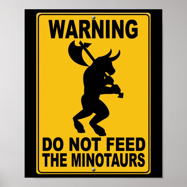 Póster No alimente a los minotaurs (Frente)