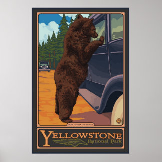 Póster No alimente a los osos - Parque nacional Yellowsto