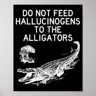 Póster No Alimente Alucinógenos A Los Caimanes Divertido