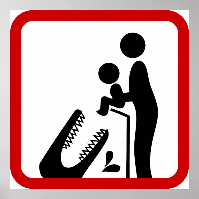 Póster No alimentes a la bebé en el Rótulo del zoológico  (Frente)