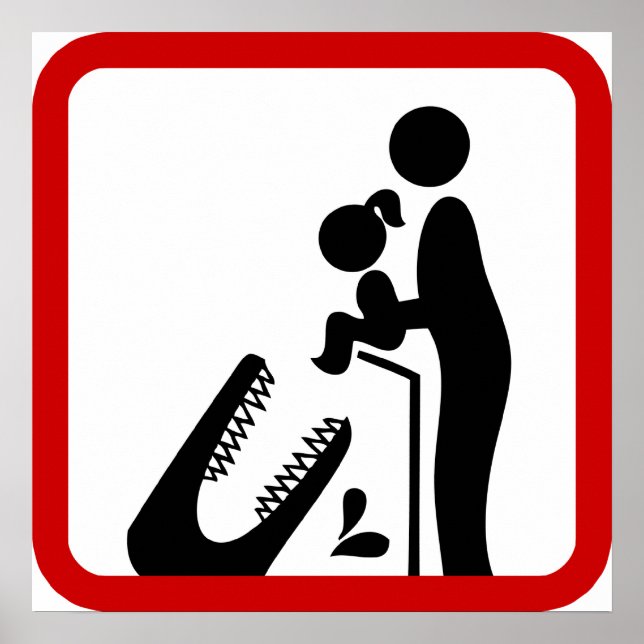 Póster No alimentes a la hija del Rótulo Zoológico de Coc (Frente)