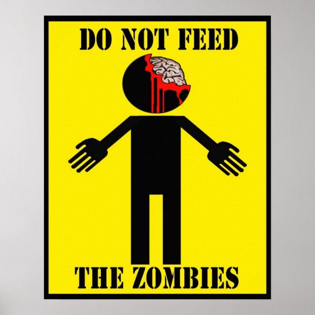 Póster "NO ALIMENTES A LOS ZOMBIES" poster Angry Johnny (Frente)