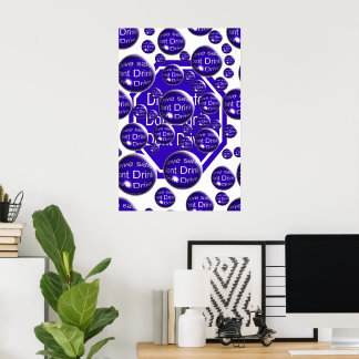 Póster No Beber Y Manejar Azul