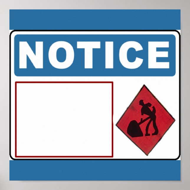 Póster No cavar en locales, agregar texto, Rótulo (Frente)