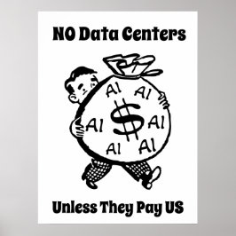 Póster No centros de datos a menos que nos paguen