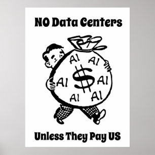 Póster No centros de datos a menos que nos paguen