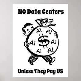 Póster No centros de datos a menos que nos paguen