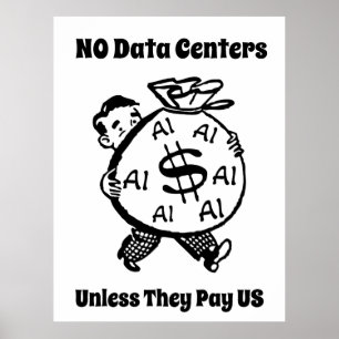 Póster No centros de datos a menos que nos paguen