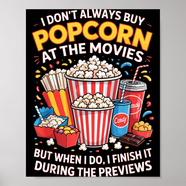 Póster No compre palomitas de cine comida de película noc (Frente)