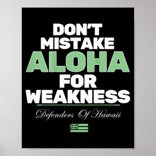 Póster No Confundas Aloha Con Debilidad (en la parte post
