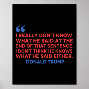 Póster No crean que sabe lo que dijo o Trump Quo