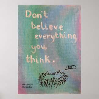 Póster No creas todo lo que piensas - Sabio Hedgehog