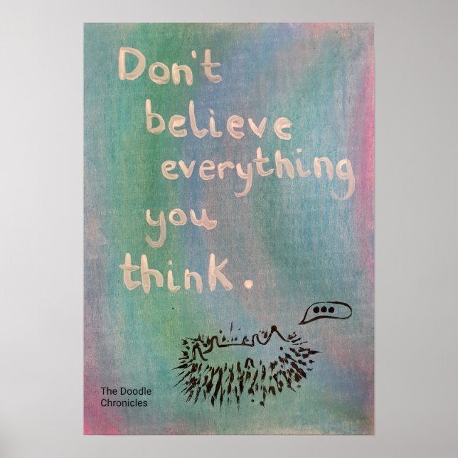 Póster No creas todo lo que piensas - Sabio Hedgehog (Frente)