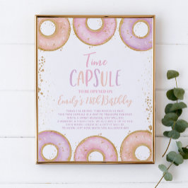 Póster No crezca la cápsula del cumpleaños Poster rosado