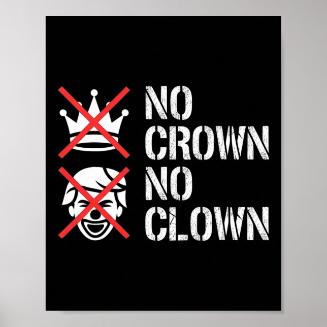 Póster No Crown No Clown Resist Protest Dump Trump Activi (Frente)