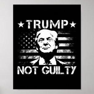 Póster No culpable Trump partidario de Trump bandera amer