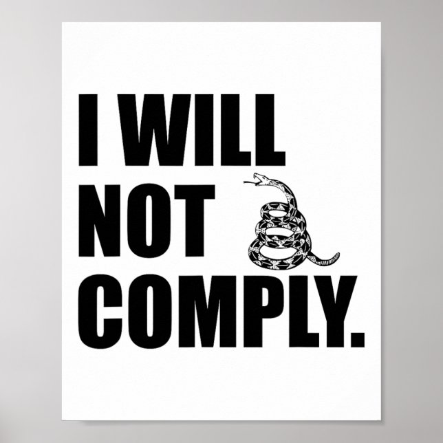 Póster No Cumpliré Con La Serpiente De Gadsden (Frente)