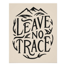 Póster No dejar rastro de senderismo