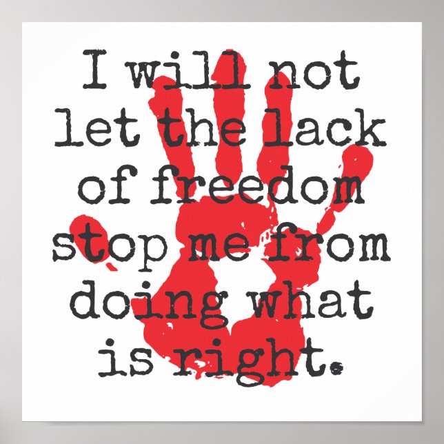 Póster No dejaré que la falta de libertad - Inspiradora (Frente)