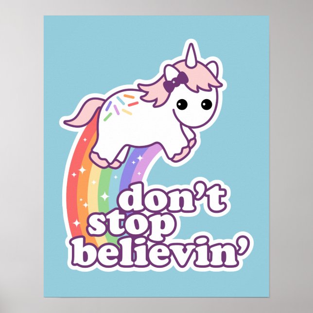 Póster No dejen de creer en Unicornios (Frente)