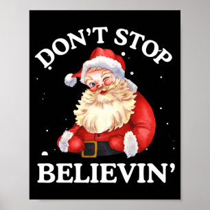 Póster No Dejes de Creer Santa Claus Divertido Rostro de 