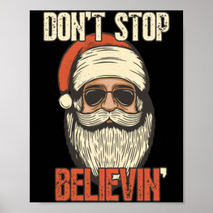 Póster No Dejes de Creer Santa Vintage Santa Claus Sol