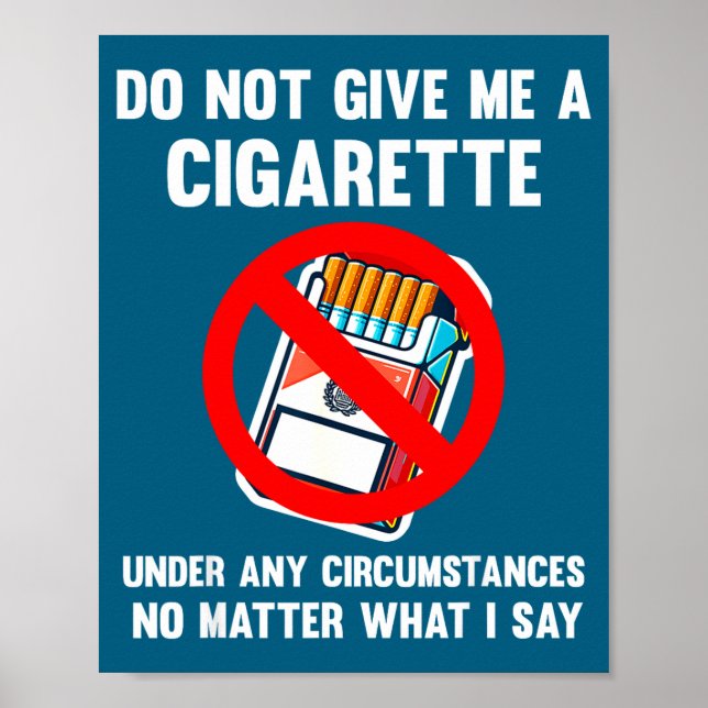Póster No Des Cigarillo Deja De Fumar (Frente)