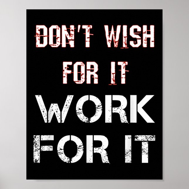 Póster No Desee Que Funcione Para Motivación De Ti (Frente)