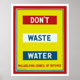 Póster No desperdiciar agua