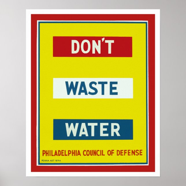 Póster No desperdiciar agua (Frente)