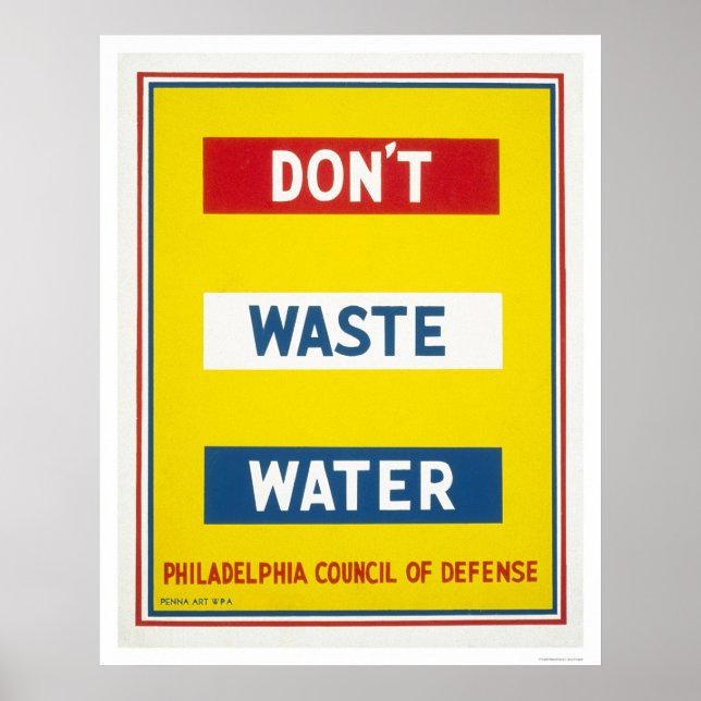 Póster No desperdiciar el agua (Frente)