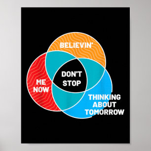 Póster No detener el rock clásico de diagrama de Venn